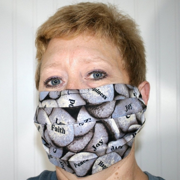 Hand Crafted Accessories - HANDMADE Cloth Serenity Stones Face Mask Pocket